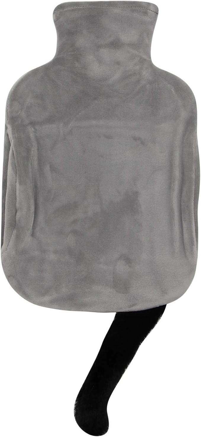 Cute Black Cat Plush Hot Water Bottle – Leak-Proof with Pink PVC Liner, Soft Cover for Cramps, Hands & Cozy Relief