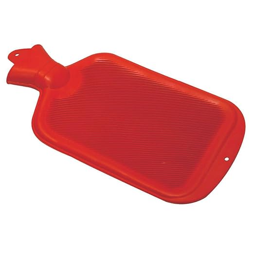Large Capacity Rectangular Rubber Hot Water Bottle – Anti-Leak, Hangable, Heat Therapy Bag for Back, Stomach & Winter Warmth (Red)
